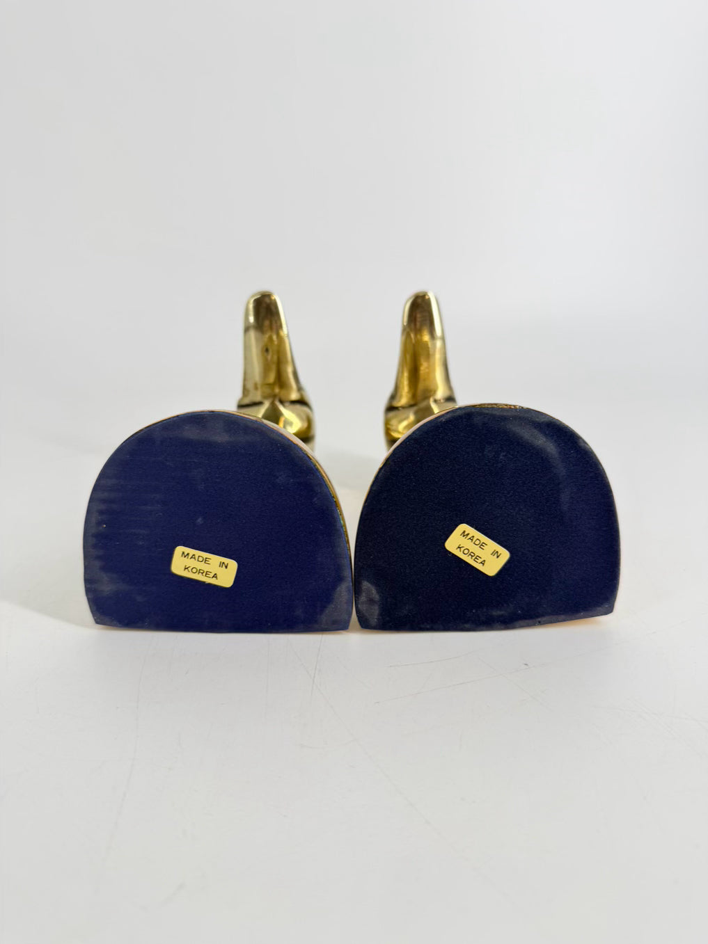 Gold Tone Brass Duck Book Ends