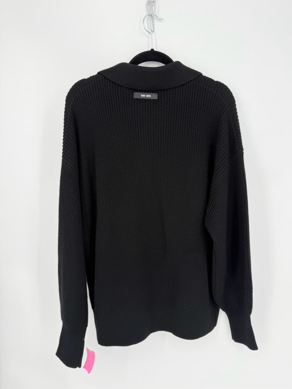 WE-AR4 Wmn's Size L Black Wool Collared Sweater