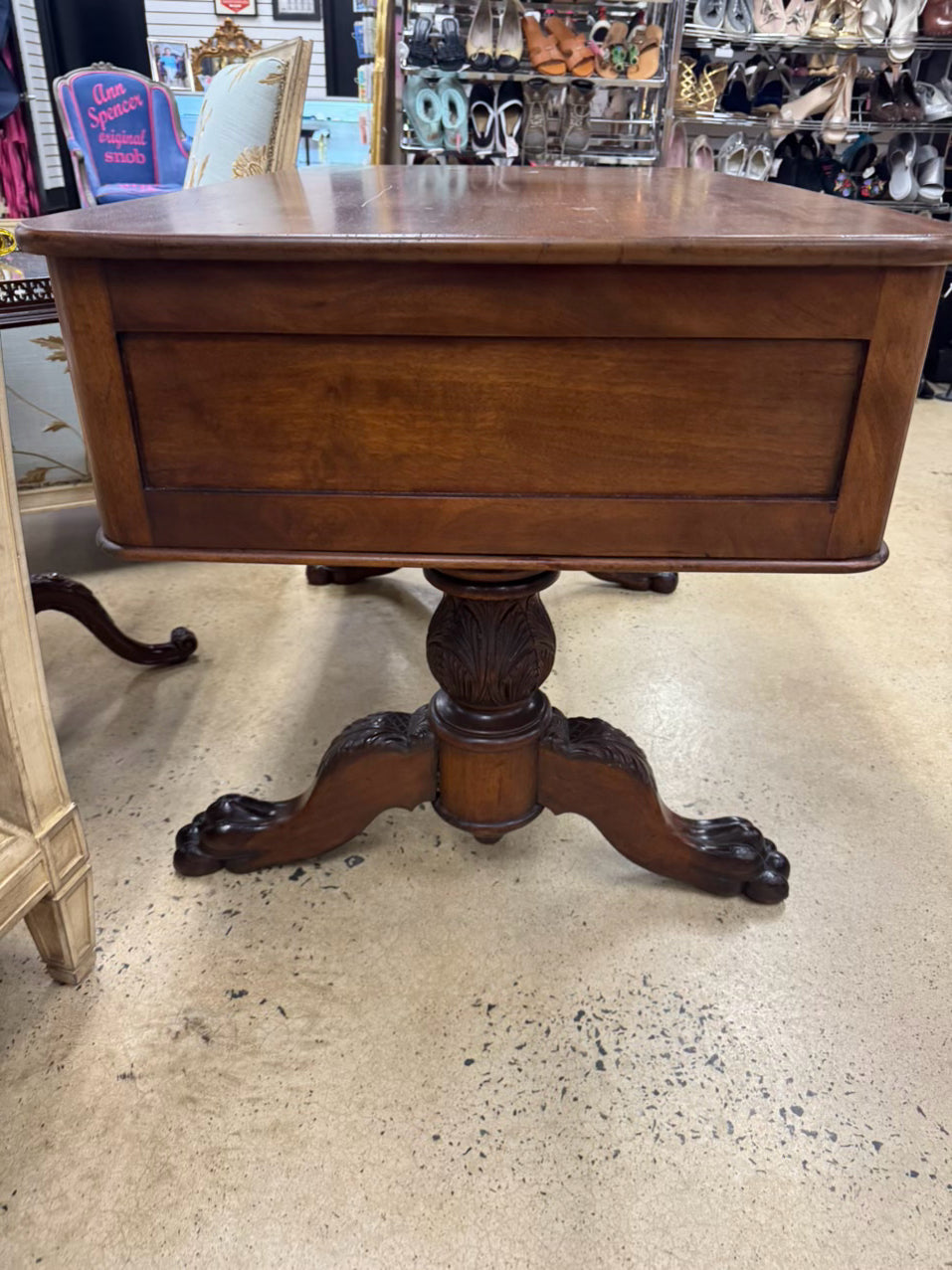 ANTIQUE Wood Lion Feet Desk