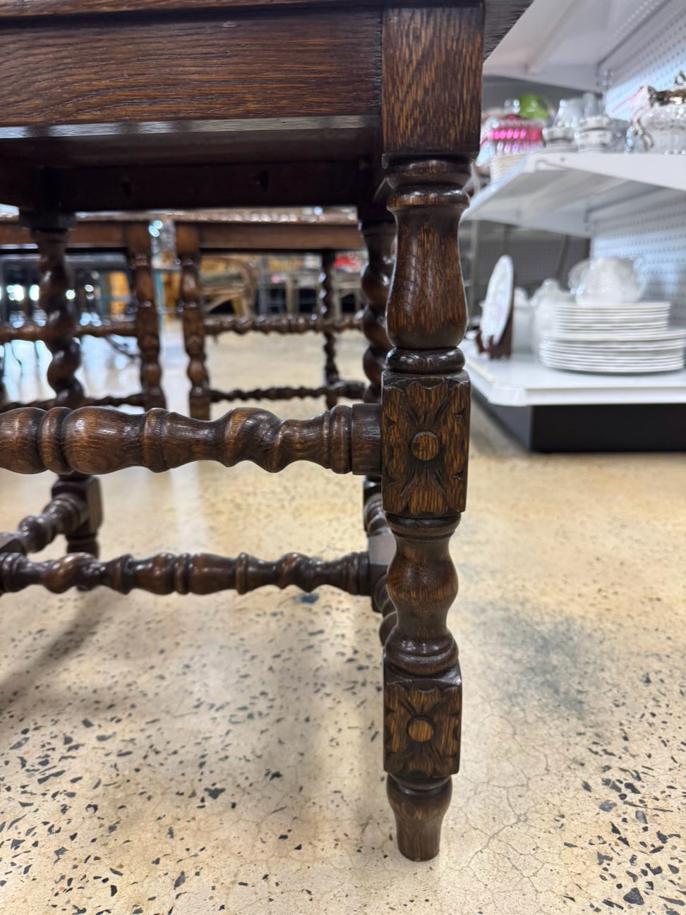 Carved Oak English Set of 3 Chairs