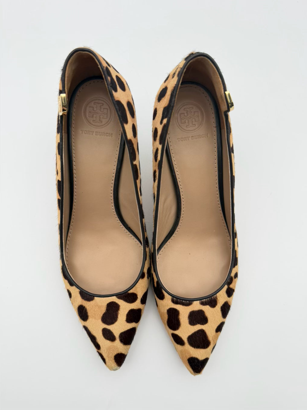 TORY BURCH WMNS Size 8 Tan & Brown Pony Hair Animal Print Heels