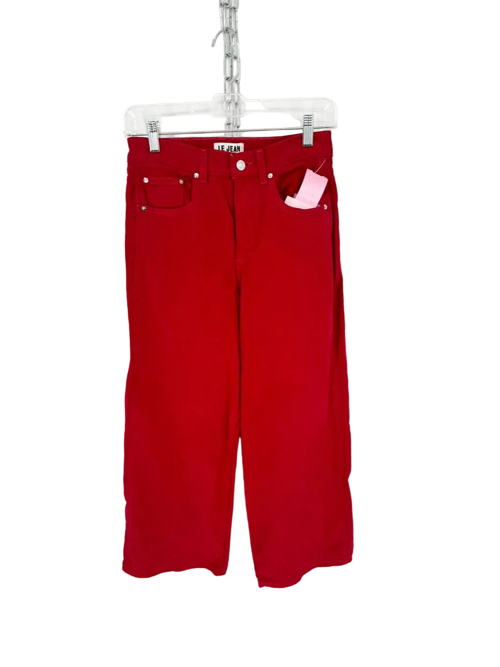 LE JEAN Wmn's Size 26 Red Denim Wide Leg Jeans