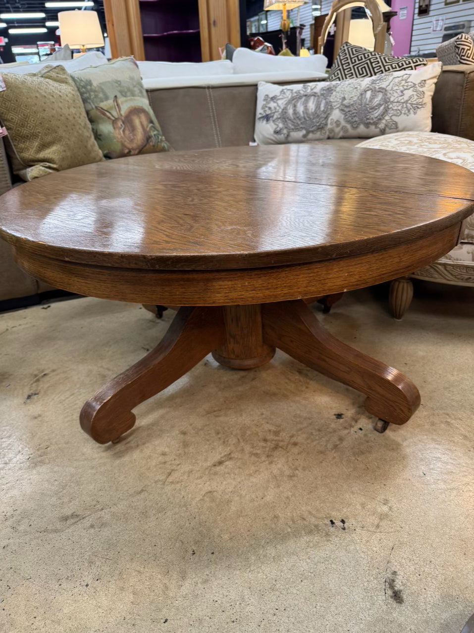 ANTIQUE Oak Round Coffee Table