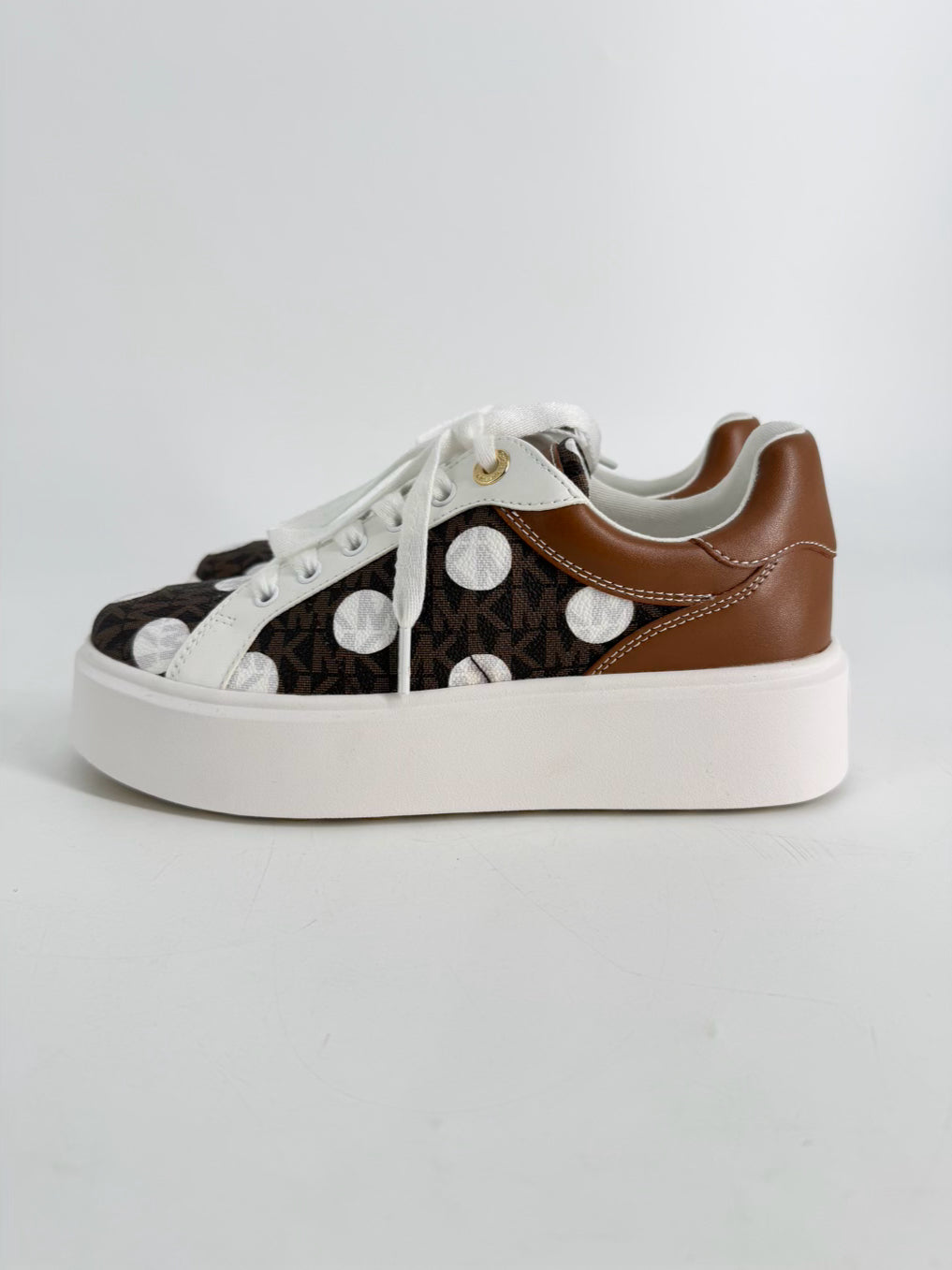 MICHAEL MICHAEL KORS Size 7 Brown & White Monogram Casual Shoes NWT