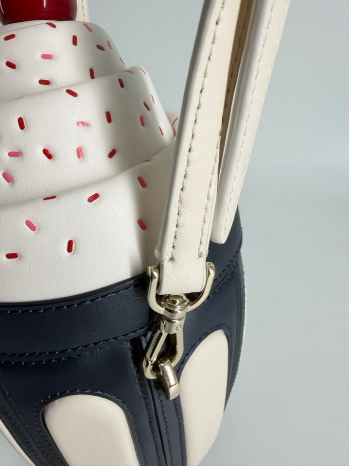 KATE SPADE Bing Ice Cream Sundae Blue & White Sundae Purse