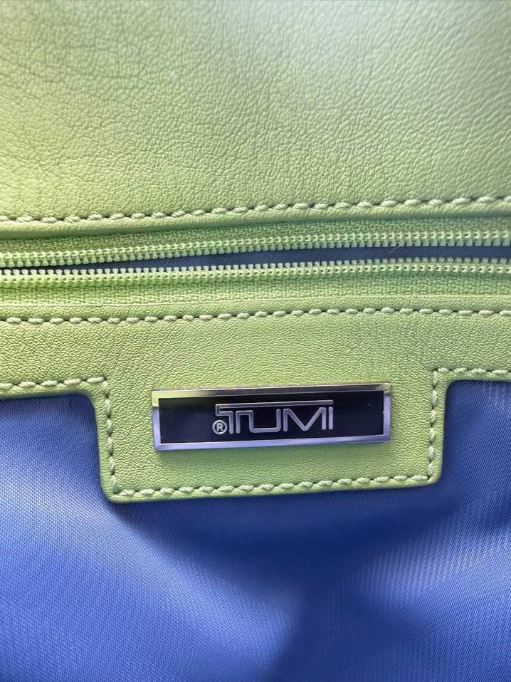 TUMI Green Nylon Monogram Tote Bag