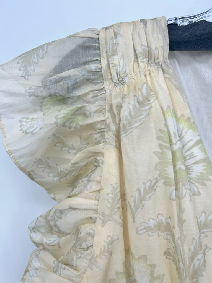 LULA KATE Size L Yellow Print Floral Dress NWT