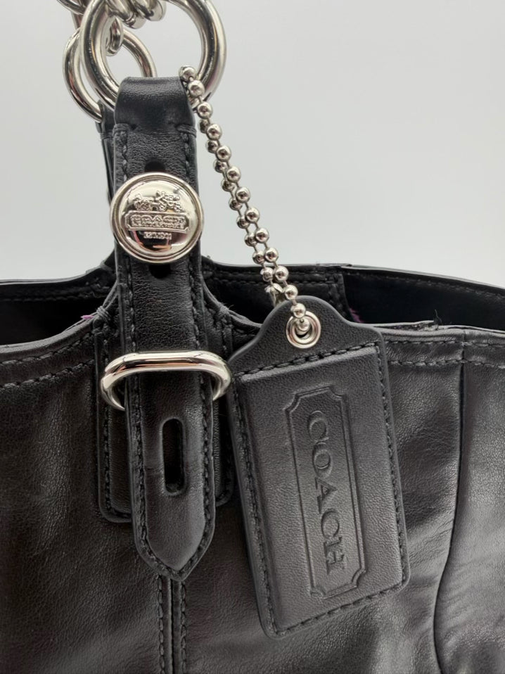 COACH Brooke Black Leather Hobo Bag