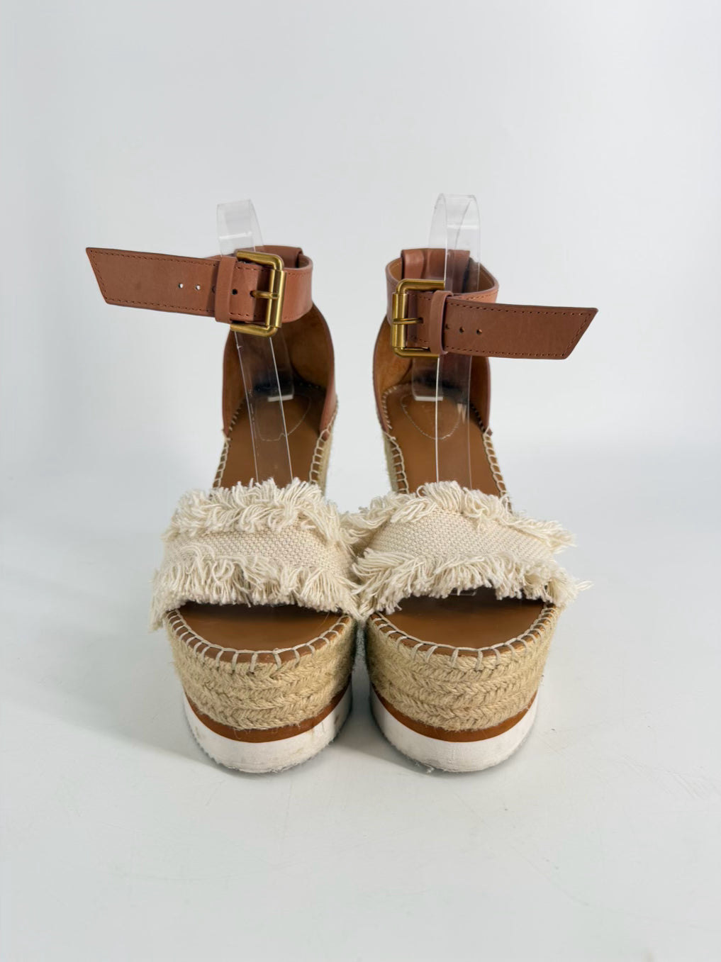 SEE BY CHLOE Size 39 Chestnut & Cream Wedge