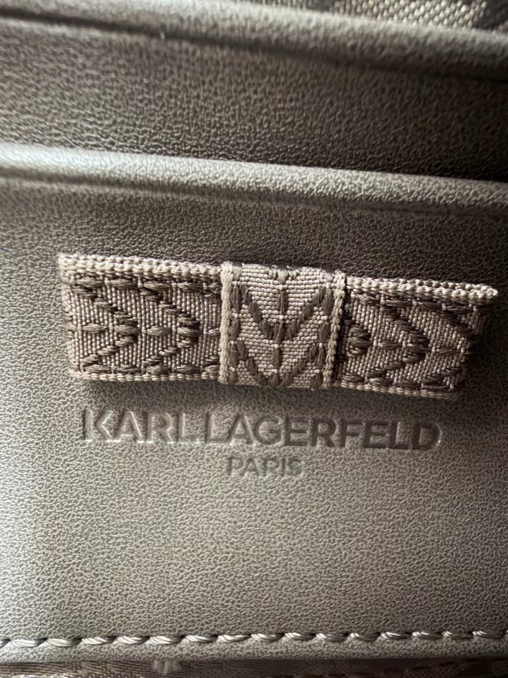 KARL LAGERFELD White Leather Patches Crossbody Bag