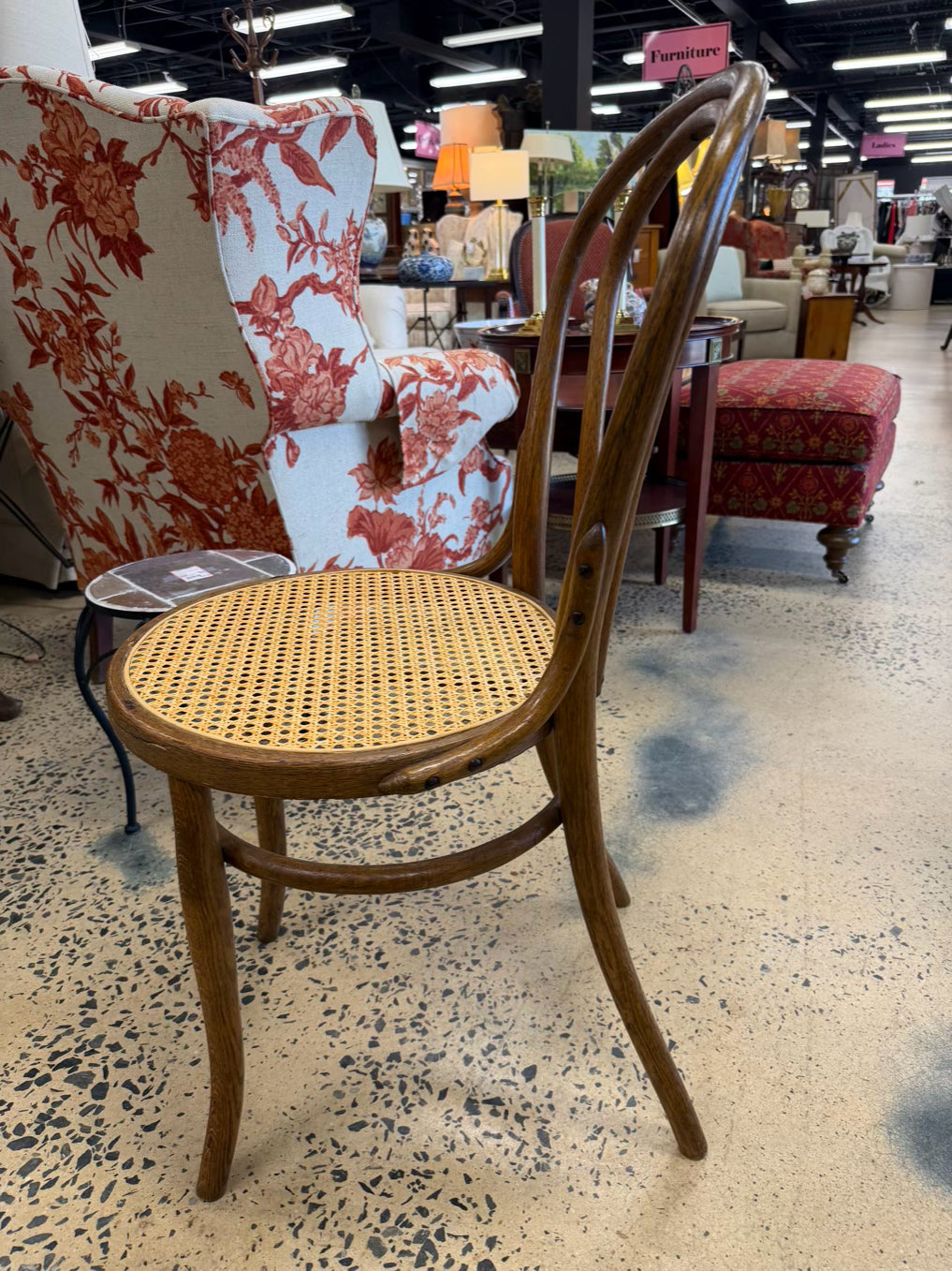 ANTIQUE Bentwood Wood Set of 4 Chairs w/ Cane Bottoms