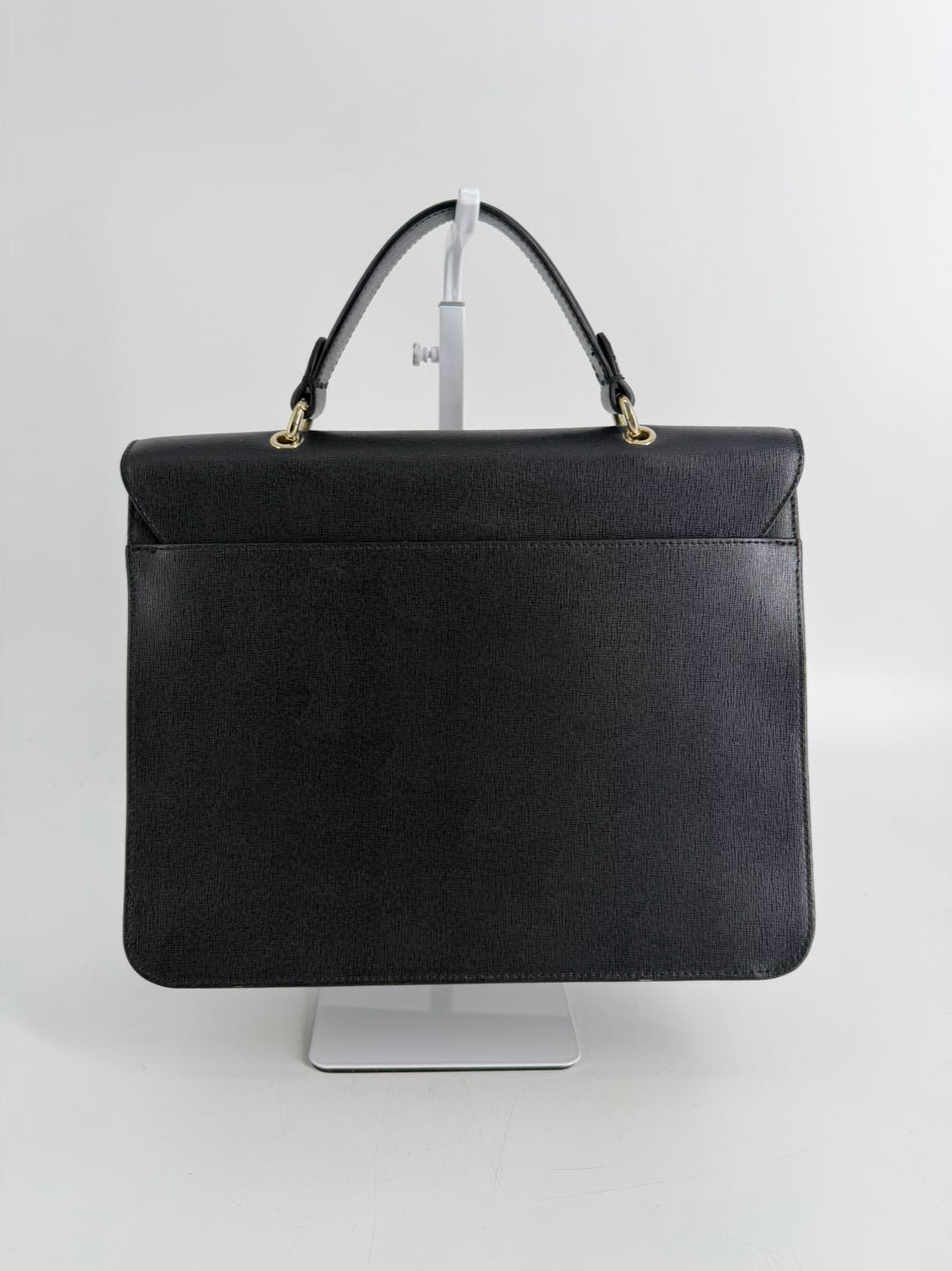 FURLA Bella Black Leather Top Handle Bag
