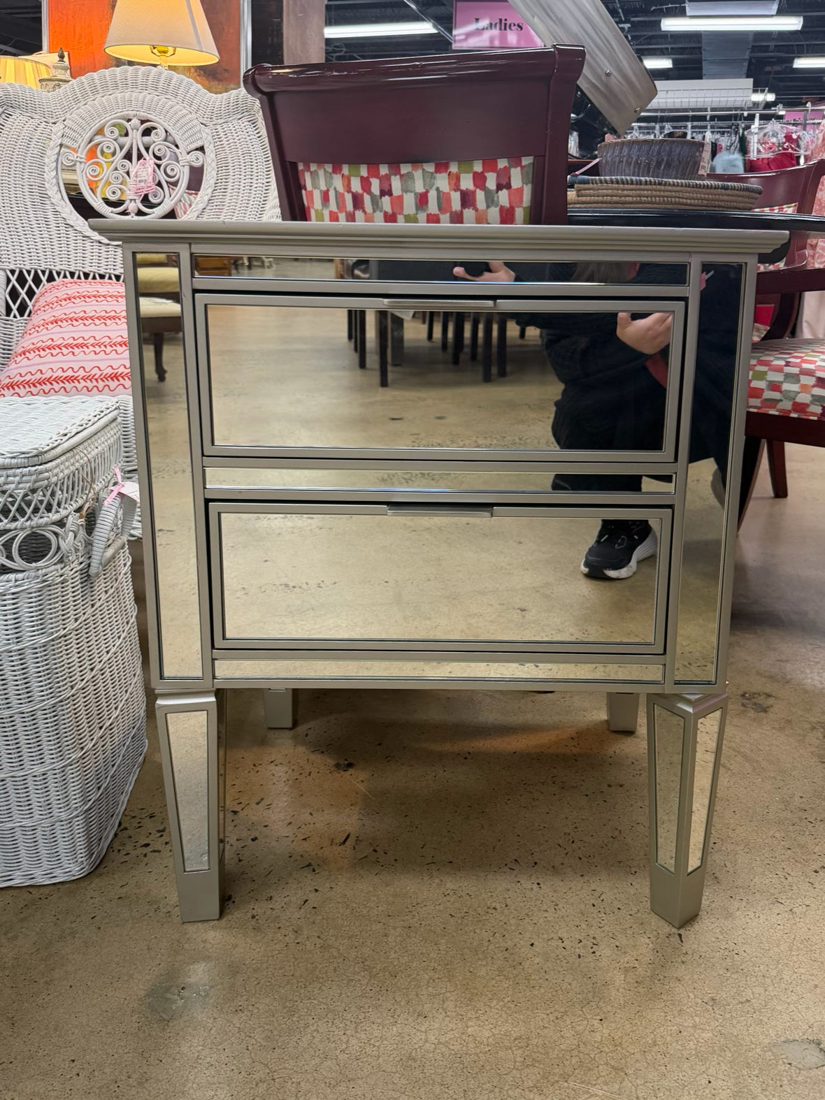 Mirrored End Table