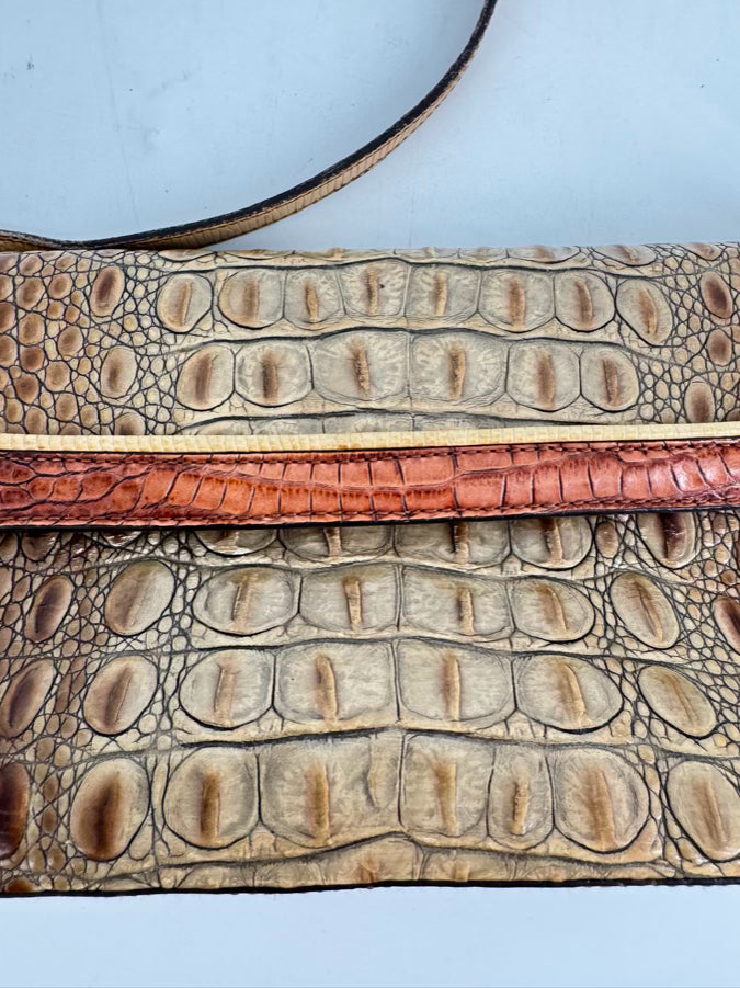 BRAHMIN Almond Embossed Leather Purse