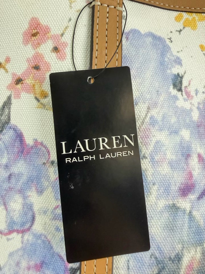 LAUREN RALPH LARUEN Emerie Canvas Watercolor Floral Tote Bag NWT