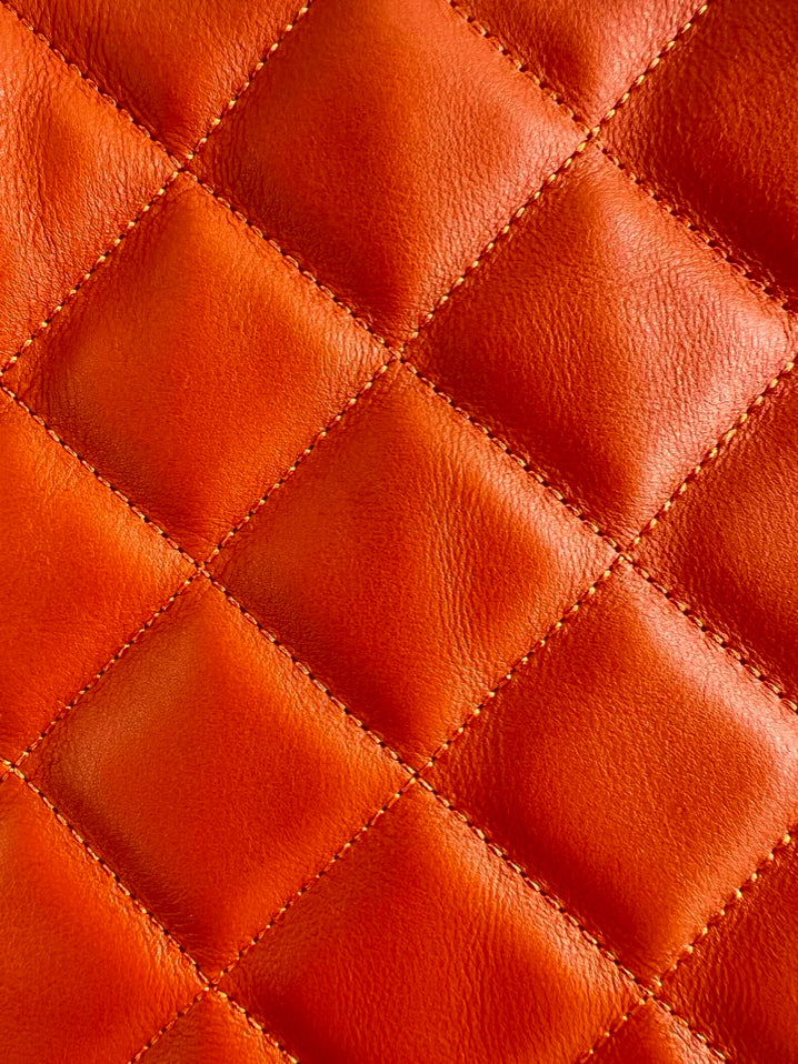 J MCLAUGHLIN Orange Quilted Tote Bag