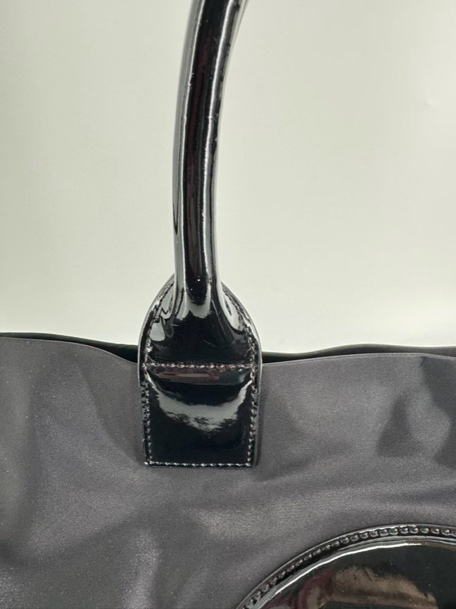 TORY BURCH Black Nylon Logo Tote Bag