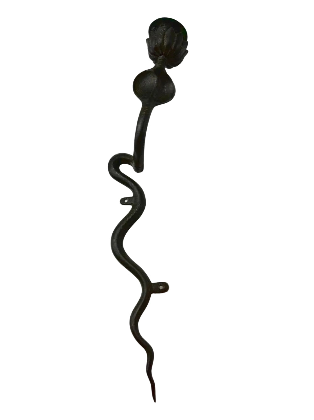 VINTAGE Gray Metal Cobra Candleholder
