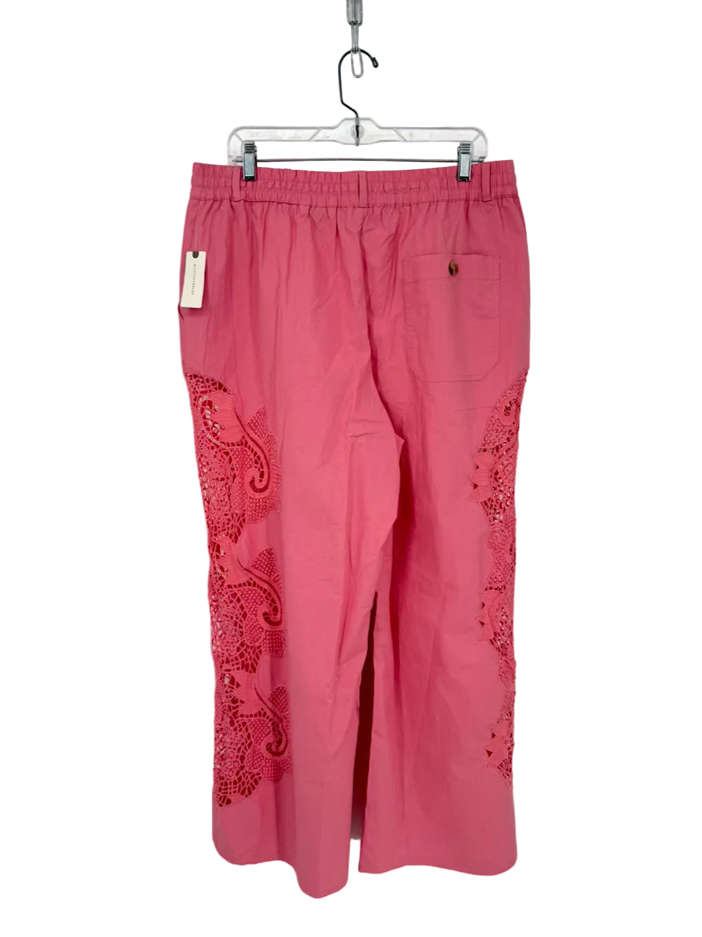 MAEVE Size L Pink Lace Detail Drawstring Pants NWT