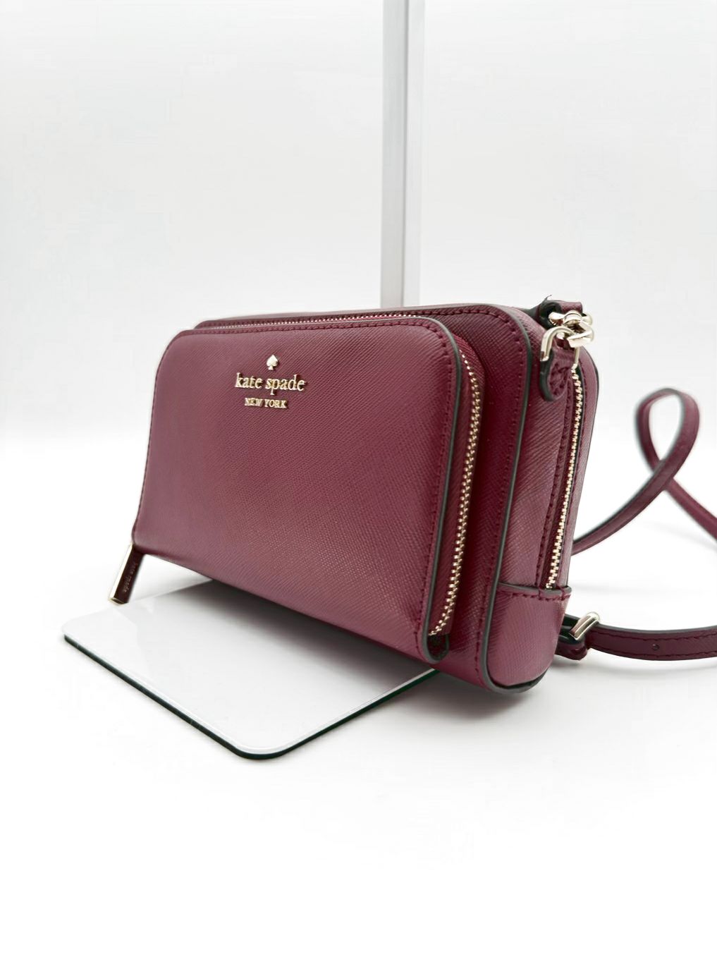 KATE SPADE Burgundy Leather Crossbody Bag