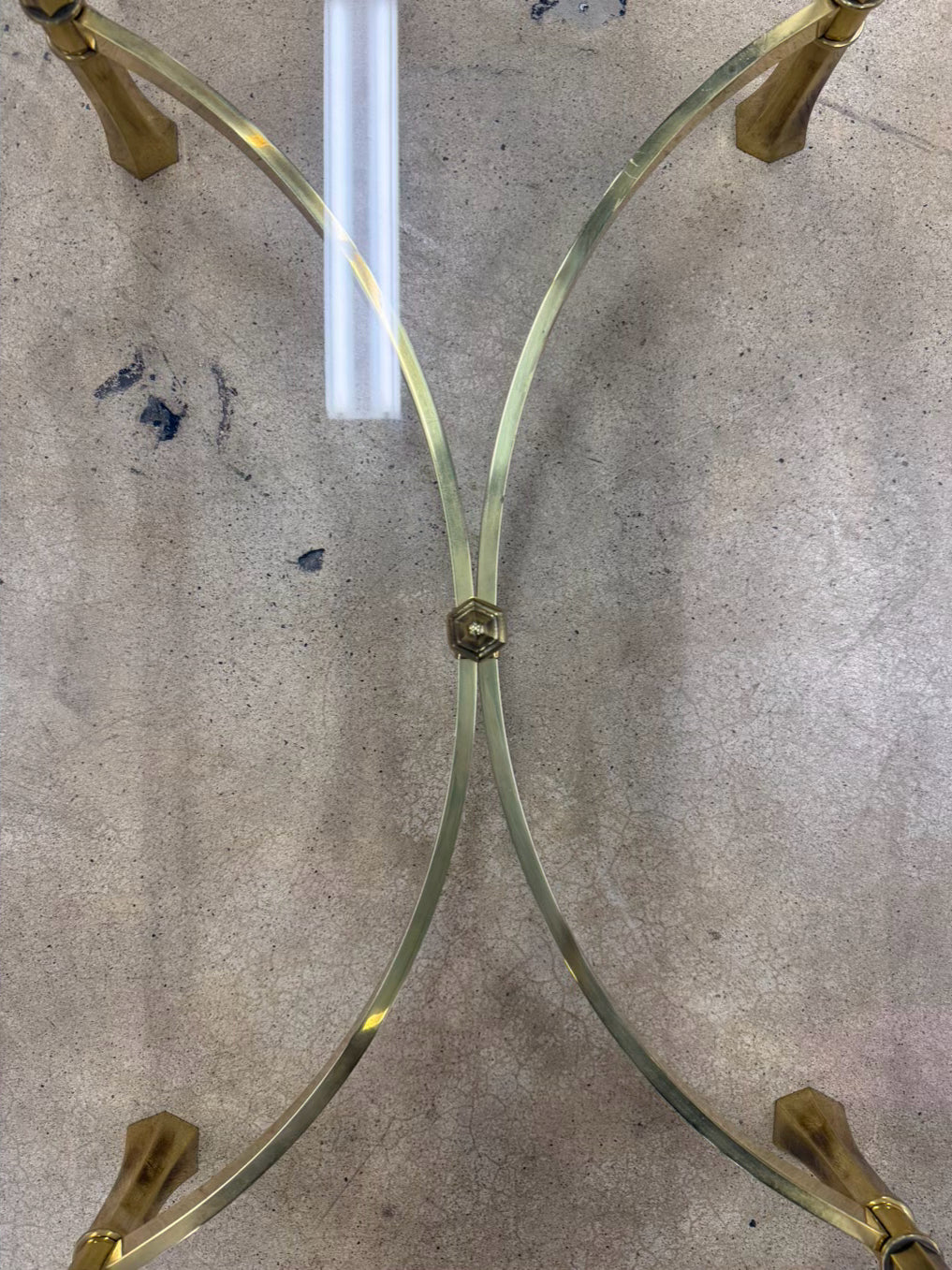Brass & Glass Oval Coffee Table