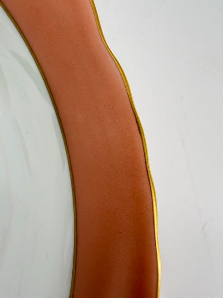 MOTTAHEDEH Peach & White Ceramic Vista Alegre Bowl