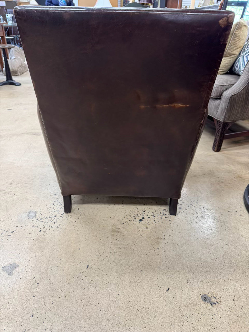 RESTORATION HARDWARE Brown Leather Nailhead Chair