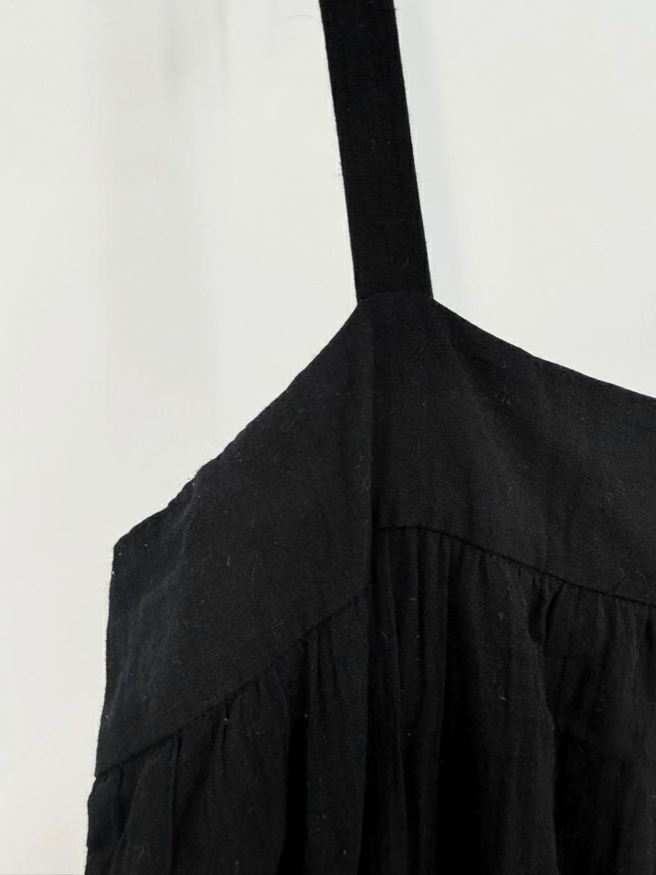 JENNI KAYNE Size M Black Cotton Linen Blend Sleeveless Maxi-Dress