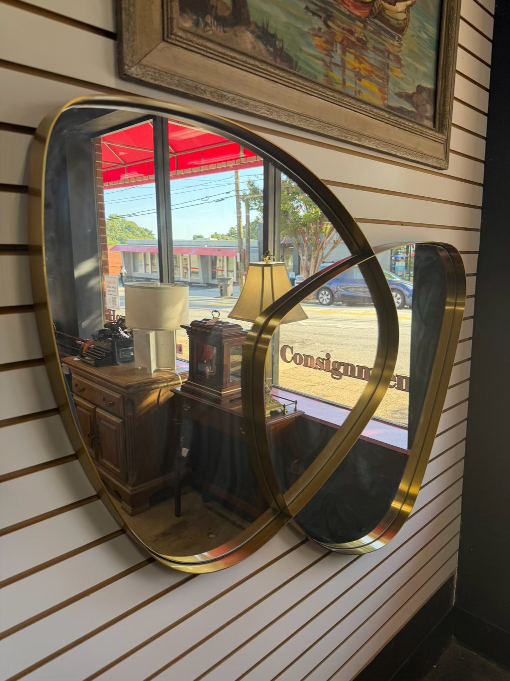 Abstract Gold Metal Mirror