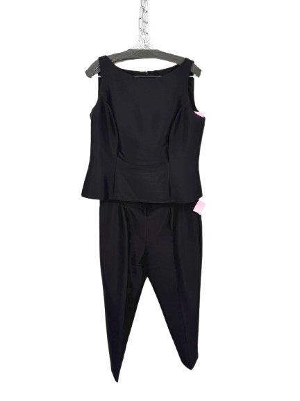 FRASCARA Size Wmn's 16/18 Black Silk & Wool Pants Suit