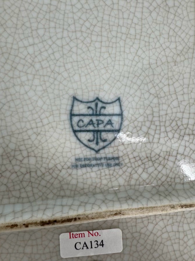 CAPA Blue & White Rooster Ceramic Platter