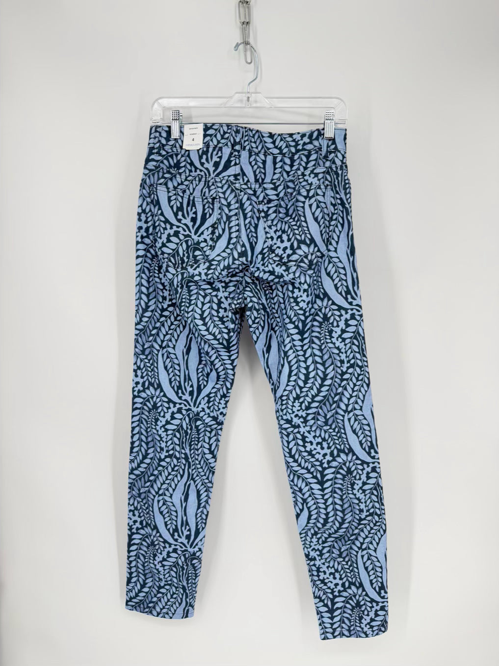 J MCLAUGHLIN Size 4 Navy & Blue Print Pants NWT