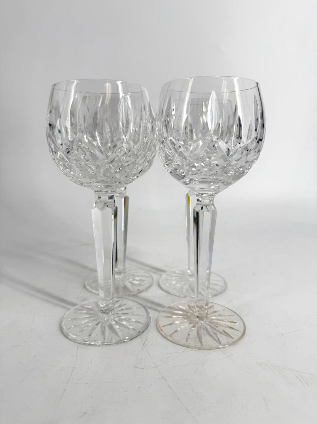 WATERFORD Clear Crystal Set Of 4 Lizmore Wine Glasses
