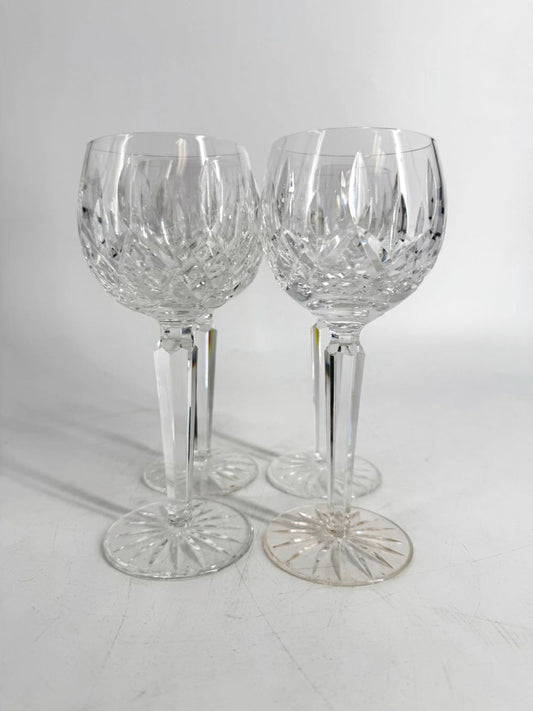WATERFORD Clear Crystal Set Of 4 Lizmore Wine Glasses