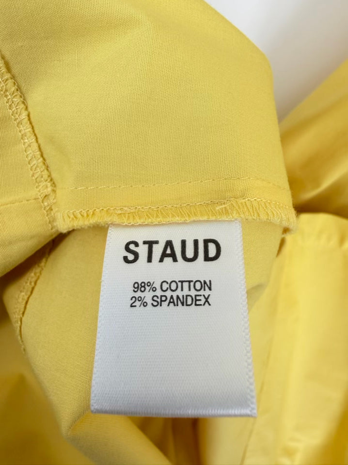 Staud Size Wmn's S Yellow Button Down Balloon Sleeve Maxi-Dress