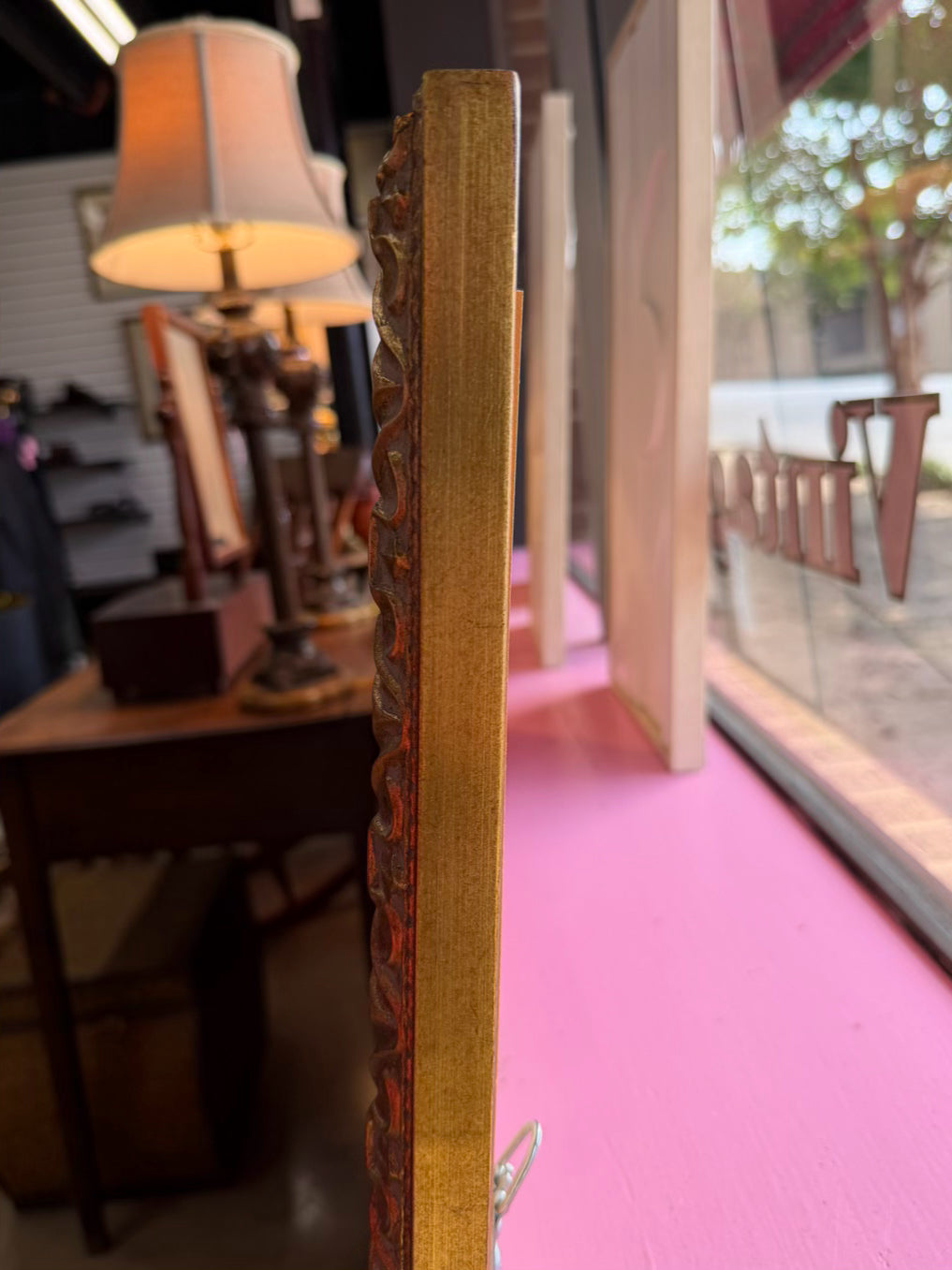 CAROLINA MIRROR Black & Gold Beveled Mirror