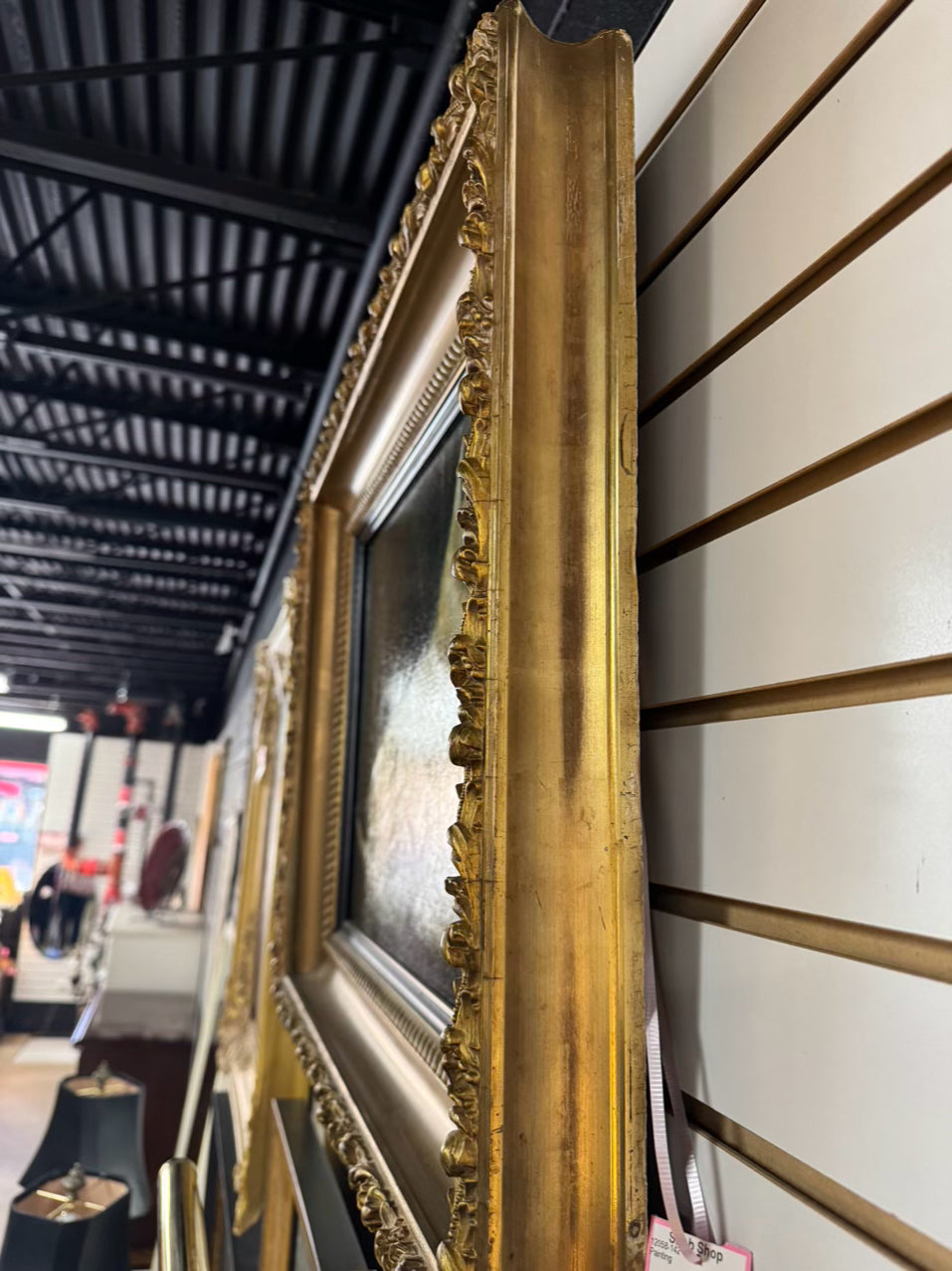 White Scottish Terrier Painting in Ornate Gold Frame