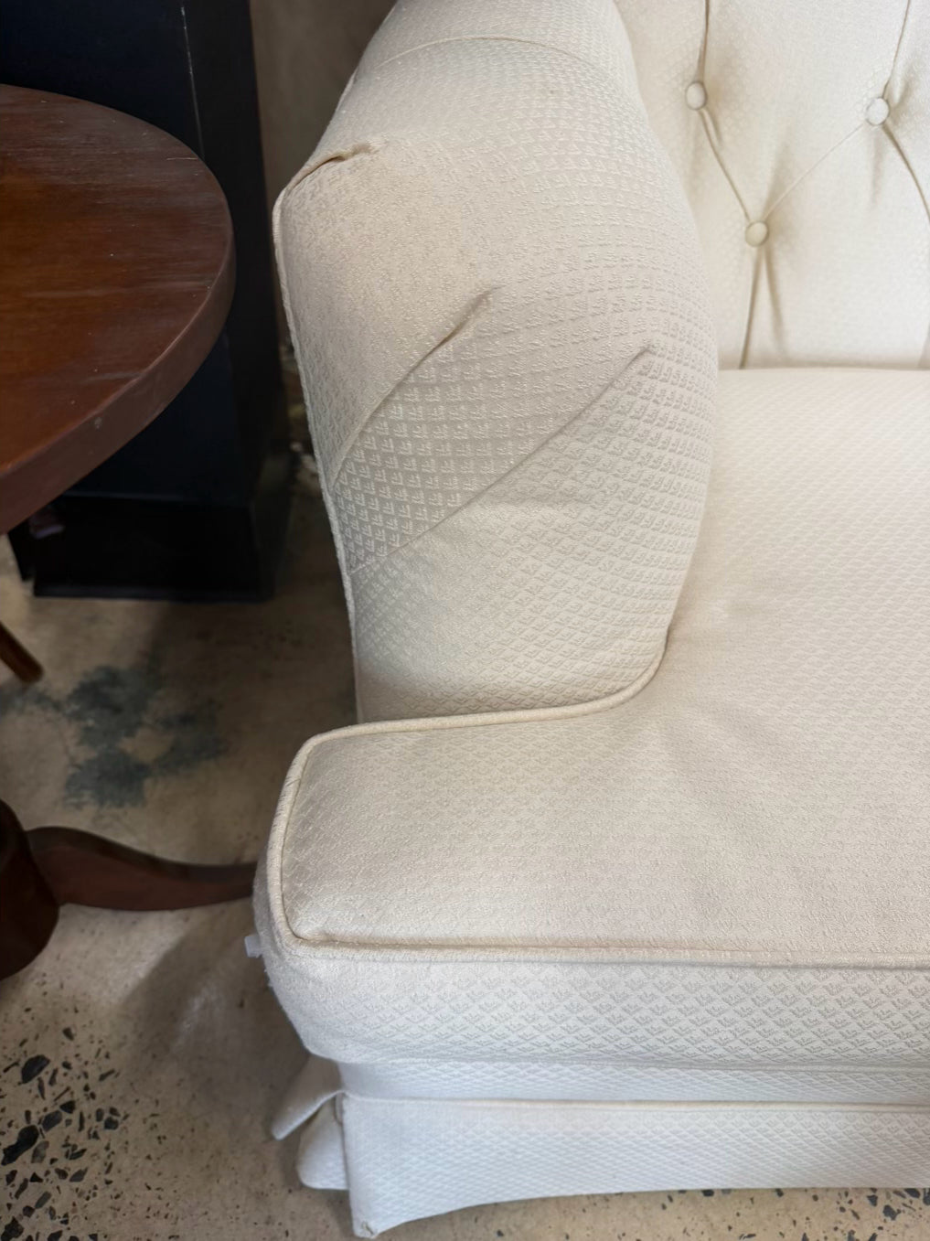 Tuffted Cream Sofa