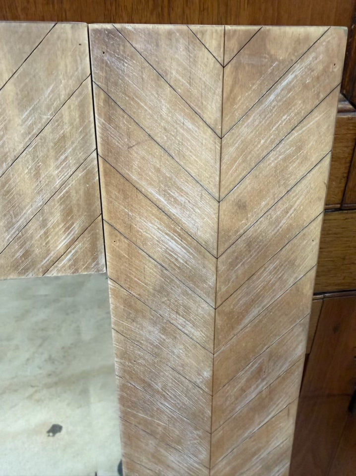 Natural Wood Beveled Mirror