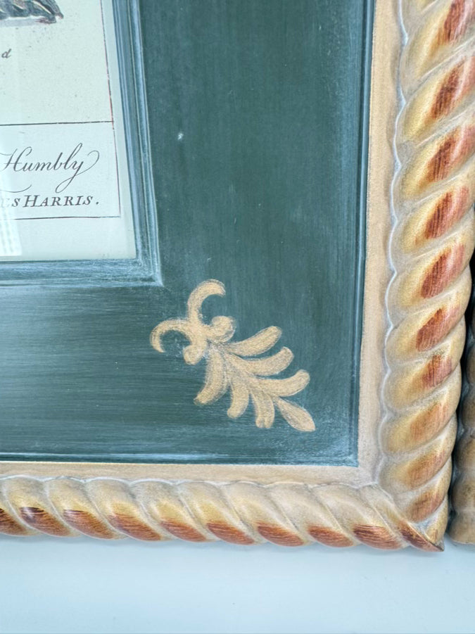 CHELSEA HOUSE Moses Harris Pair of Prints in Green Gilt Frames