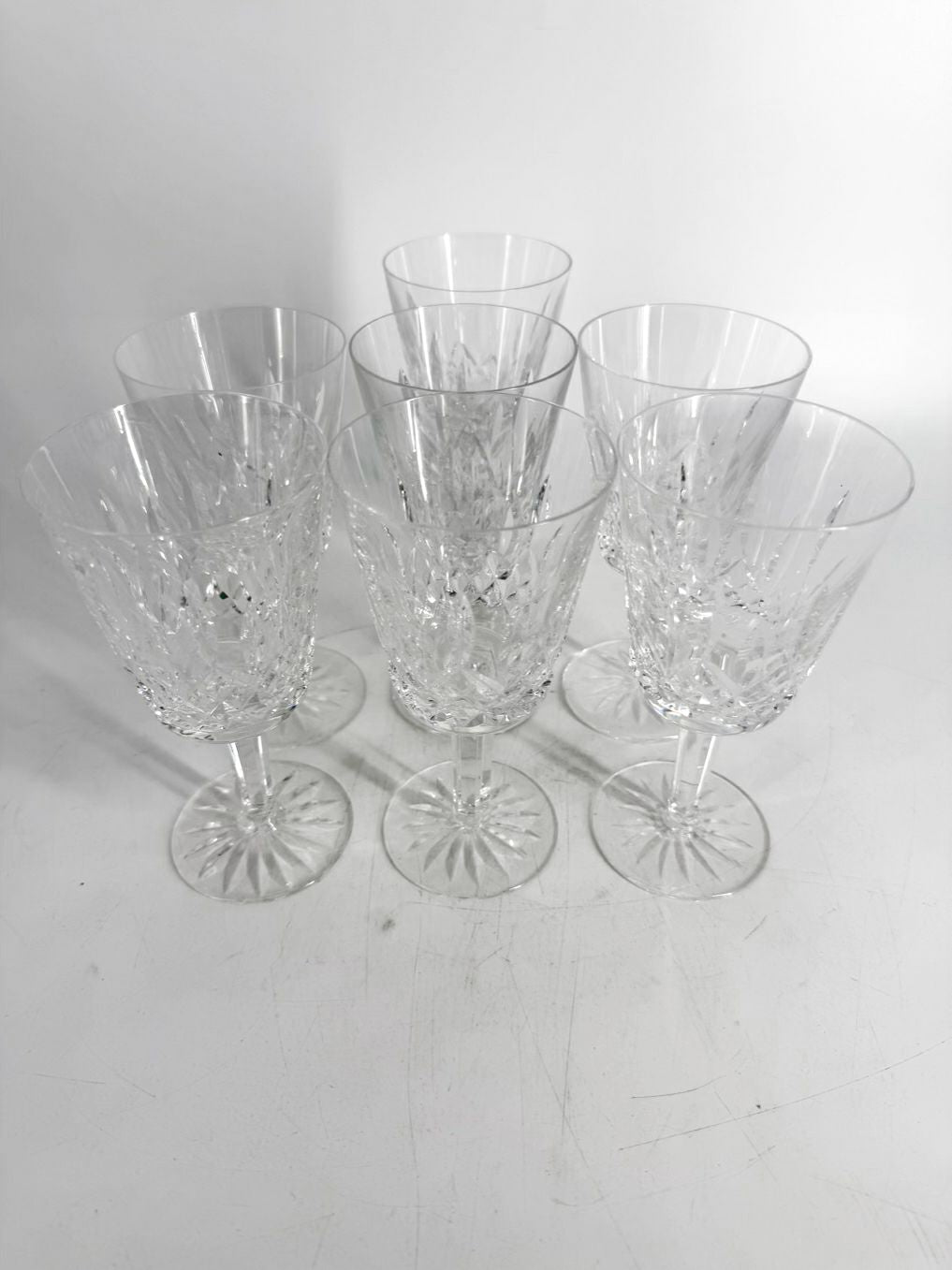 WATERFORD Clear Crystal  Set of 7 Water Glasses