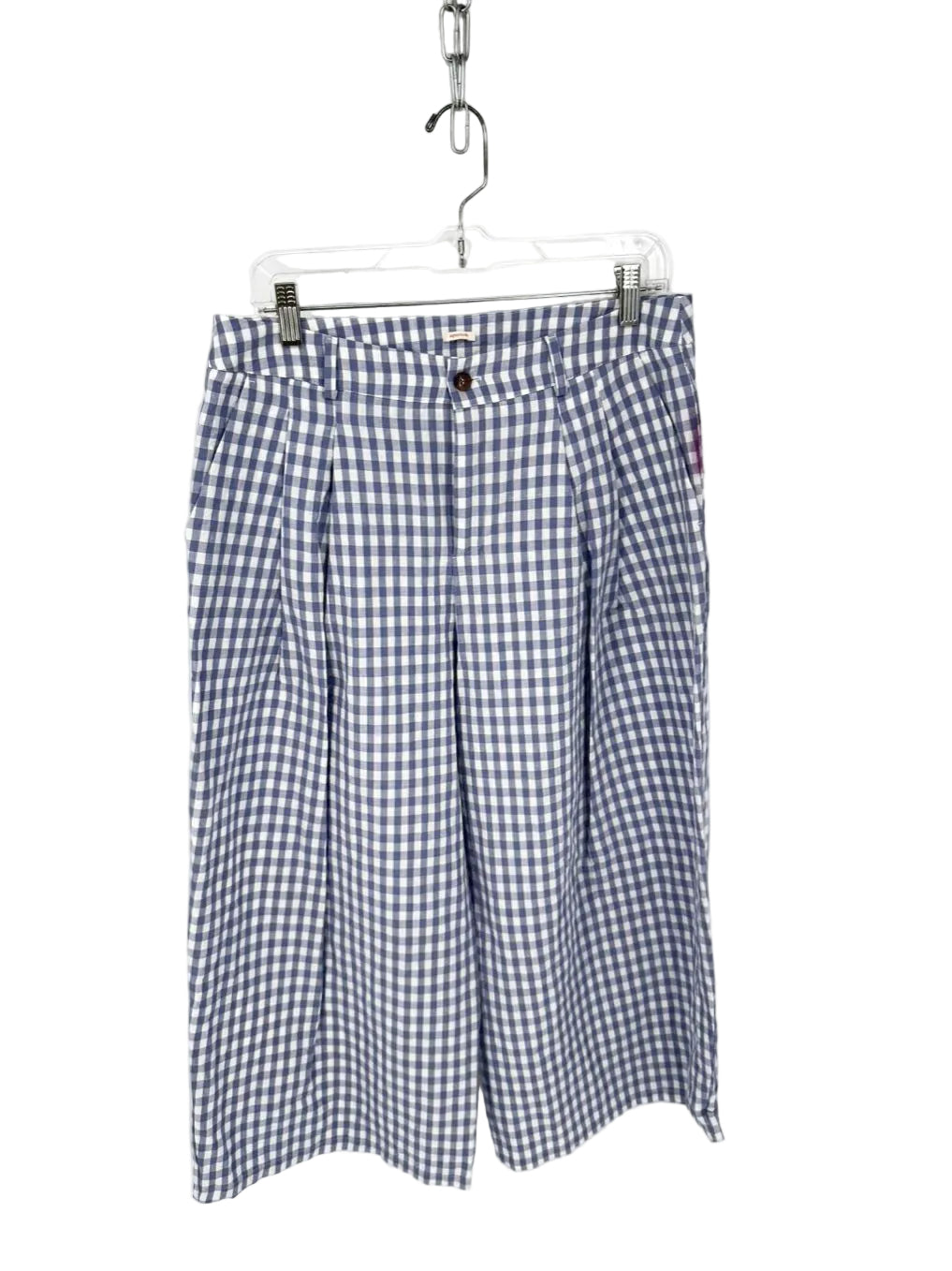 APUNTOB Wmn's Size M Blue & White Gingham Pants