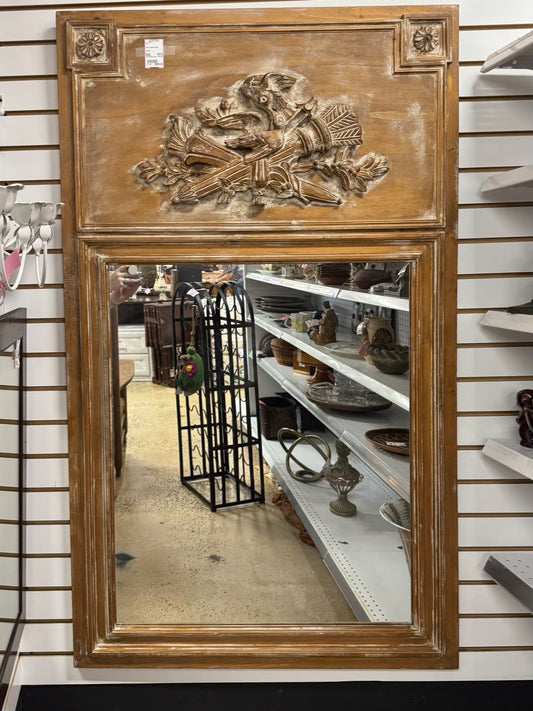Carved Wood Birds Mirror