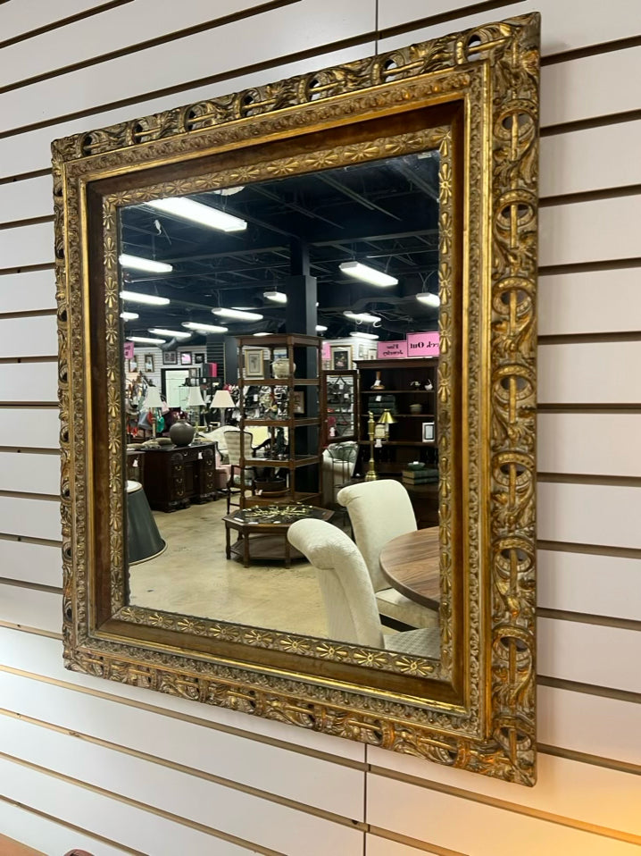 ANTIQUE Gold Wood Mirror