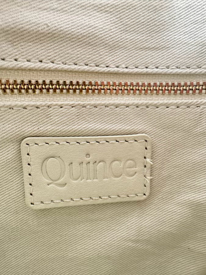QUINCE Cream Woven Leather Crossbody Bag NWT