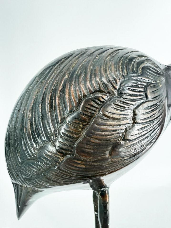 Gray Metal Pair Of Herons Figures