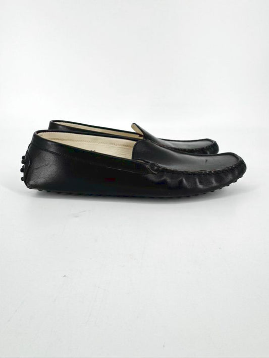 TODS Size 39 Black Leather Flats