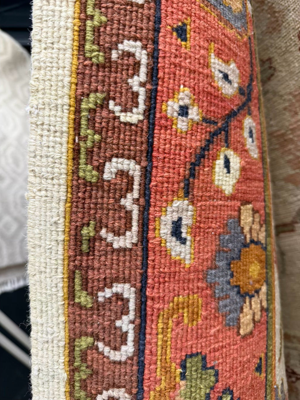 Soumak Rust, Cream, Blue & Green Area Rug