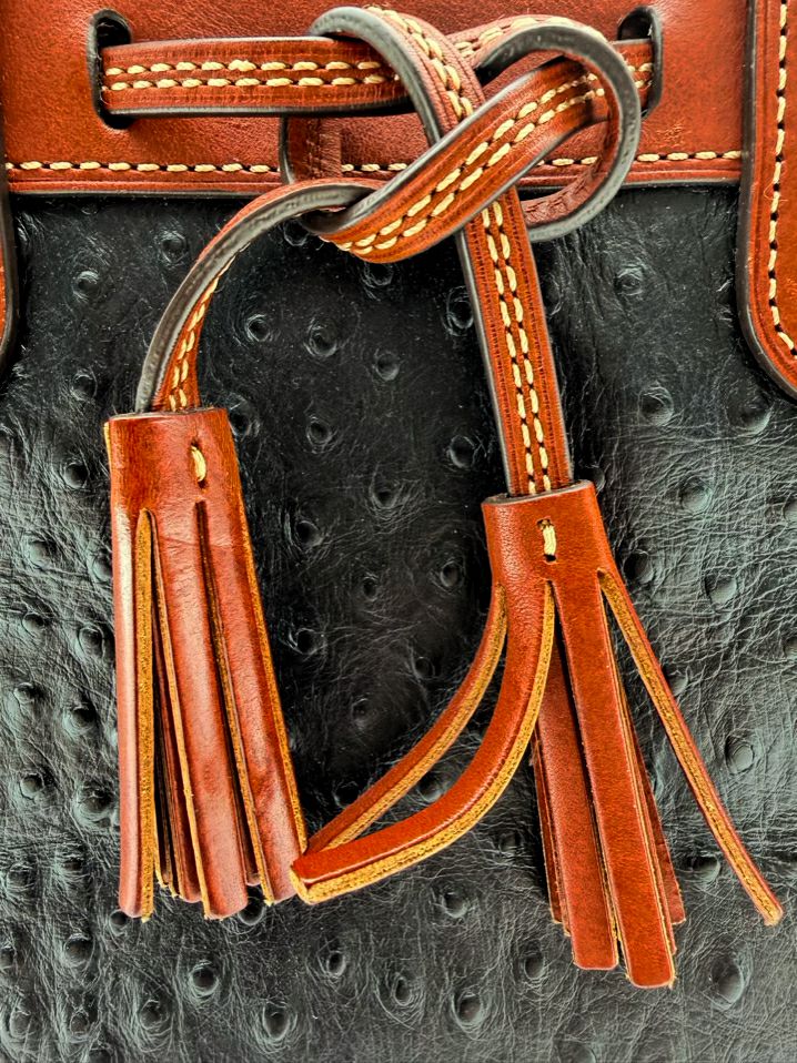 DOONEY & BOURKE Ariel Black & Brown Embossed Satchel