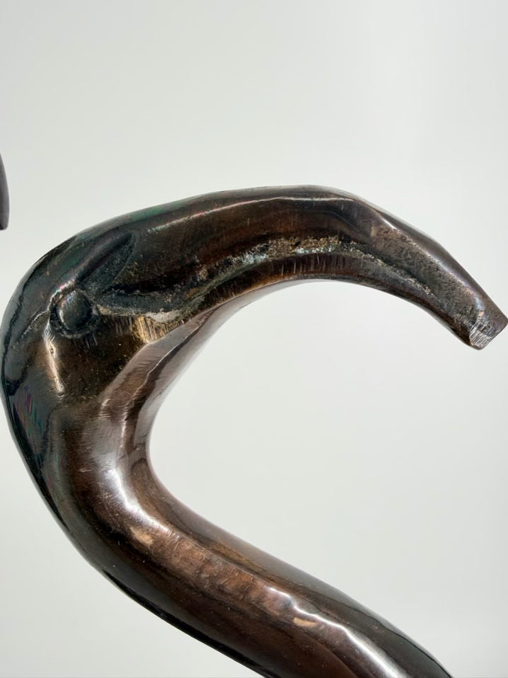 Gray Metal Pair Of Herons Figures